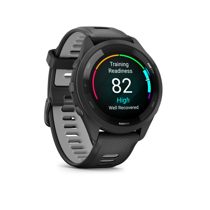 Garmin Forerunner 265 44mm Running Smartwatch - Black and Powder Gray