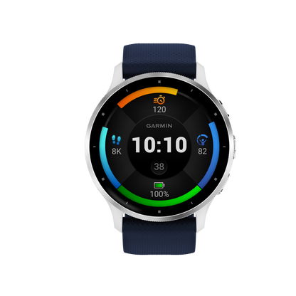 Garmin Venu 3 Silver Stainless Steel Bezel with Whitestone Case and Silicone Band