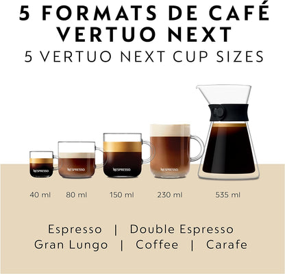 Machine à café et à espresso Nespresso Vertuo Next de De'Longhi - Noir et or rose