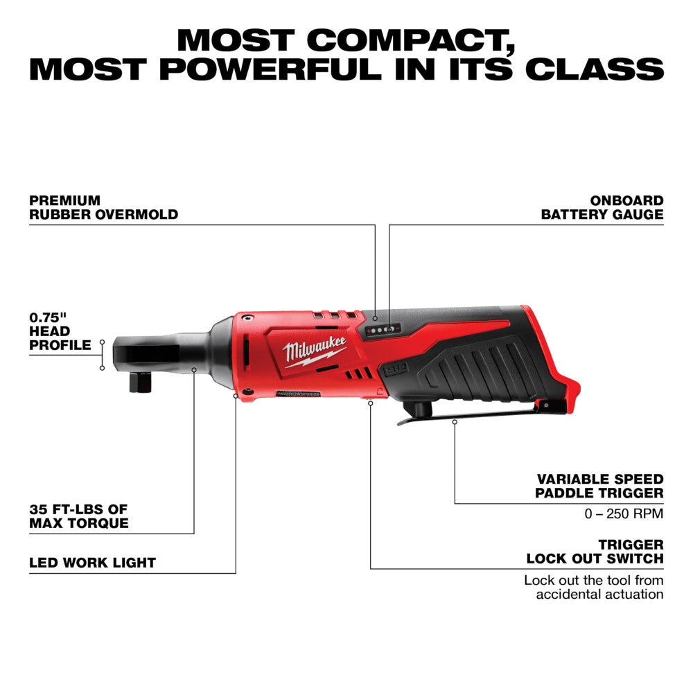 Clé à cliquet sous-compacte Milwaukee M12 3/8