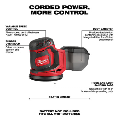 Milwaukee M18 Electric Tools Random Orbit Sander
