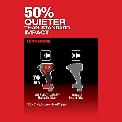 Milwaukee M18 Fuel Surge 1/4" Hex Hydraulic Driver - Outil seulement