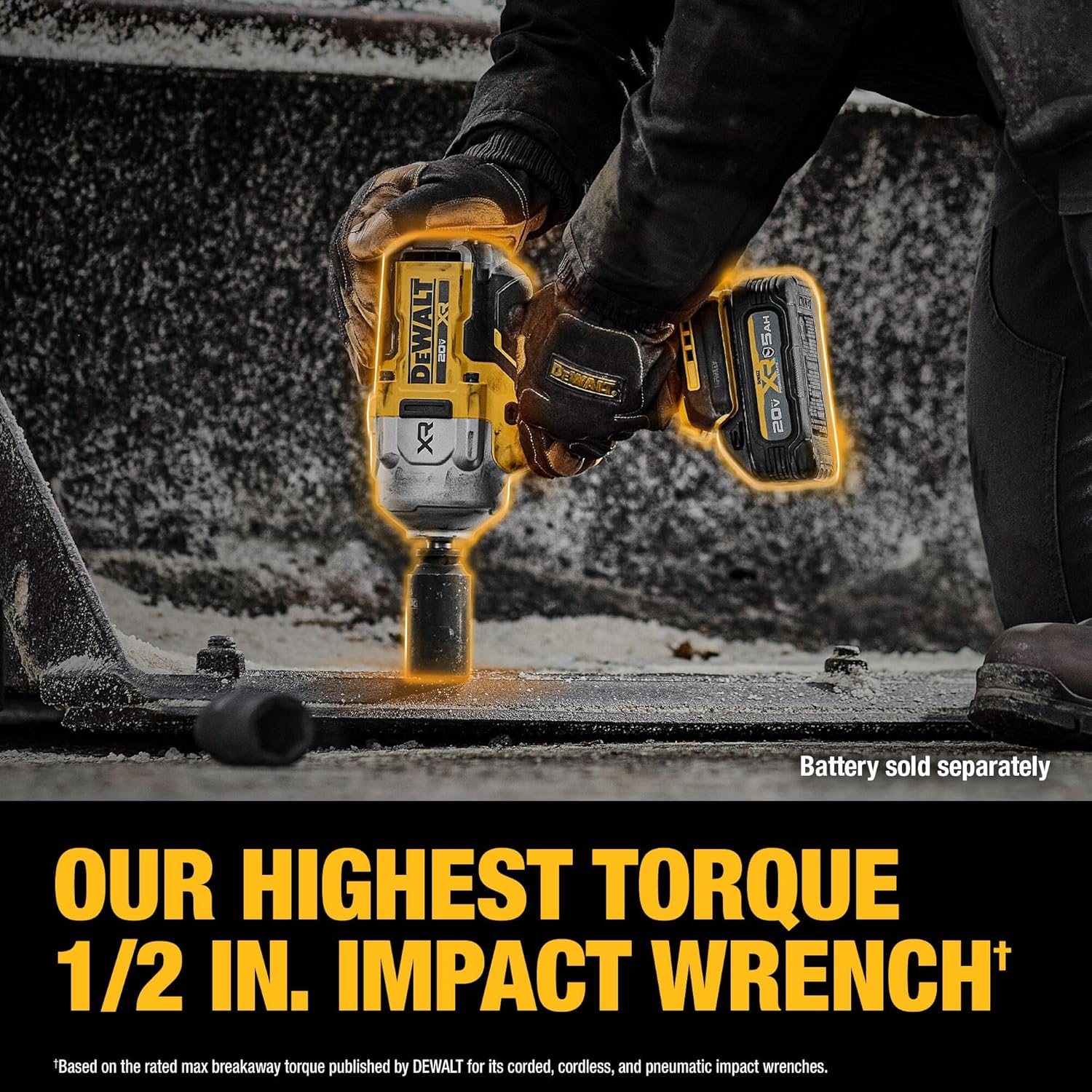 DeWalt 20V MAX Cordless Impact Wrench 1/2" Hog Ring High Torque Brushless Bare - Tool Only