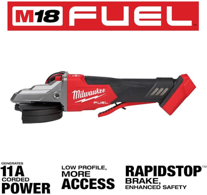 Milwaukee M18V Fuel Lithium-Ion 5" sans balais meuleuse plate à freinage avec interrupteur à palette - Outil seulement