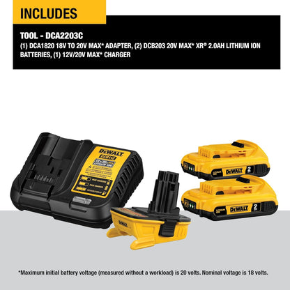 Kit adaptateur Dewalt 18v à 20v