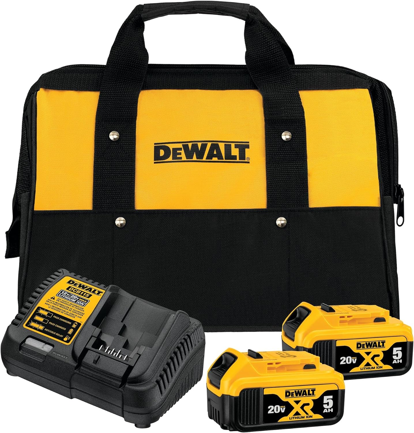 Kit de démarrage Dewalt 20V Max avec 2 batteries, chargeur et sacoche
