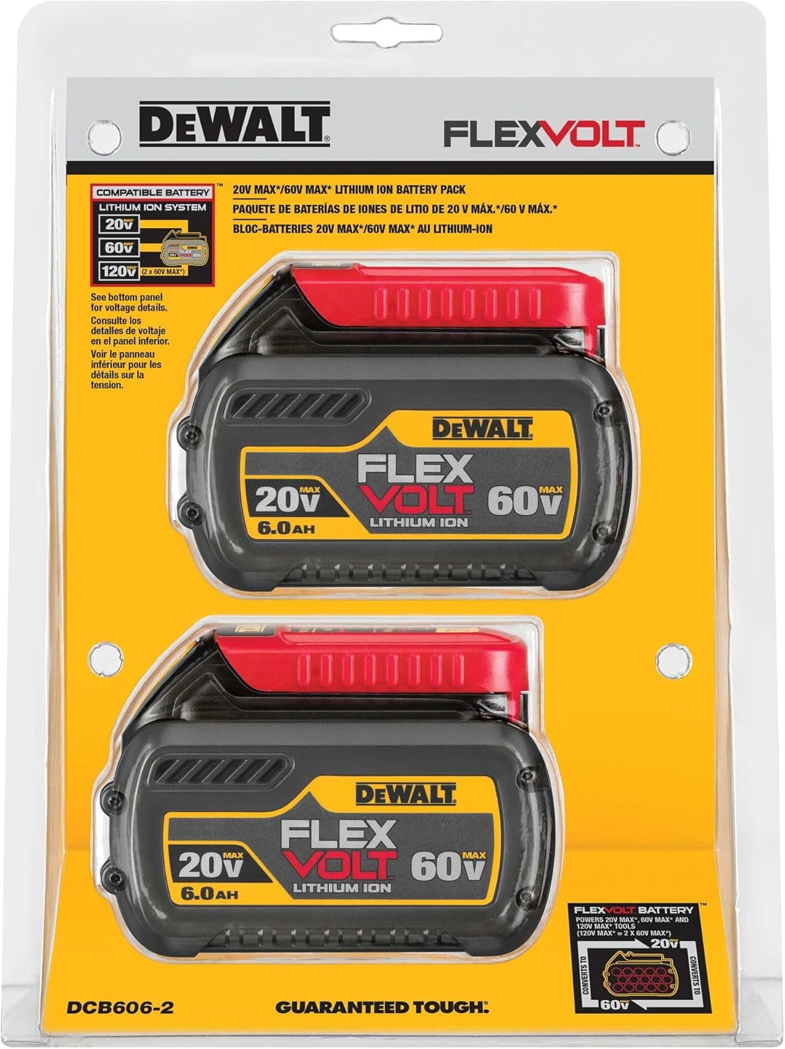 Batterie Dewalt 20/60V Max Flexvolt 6.0 Ah Dual Pack