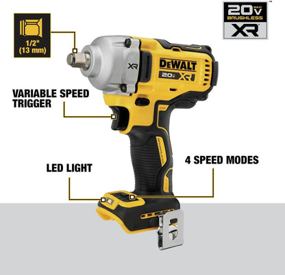 Dewalt 20V Max Clé à chocs moyenne 1/2" anneau HOG - Outil seul