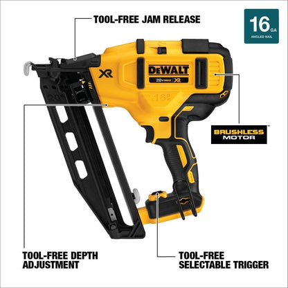 Dewalt 20V Max Sans Fil 16 Gallon Cloueur de Finition Angulaire