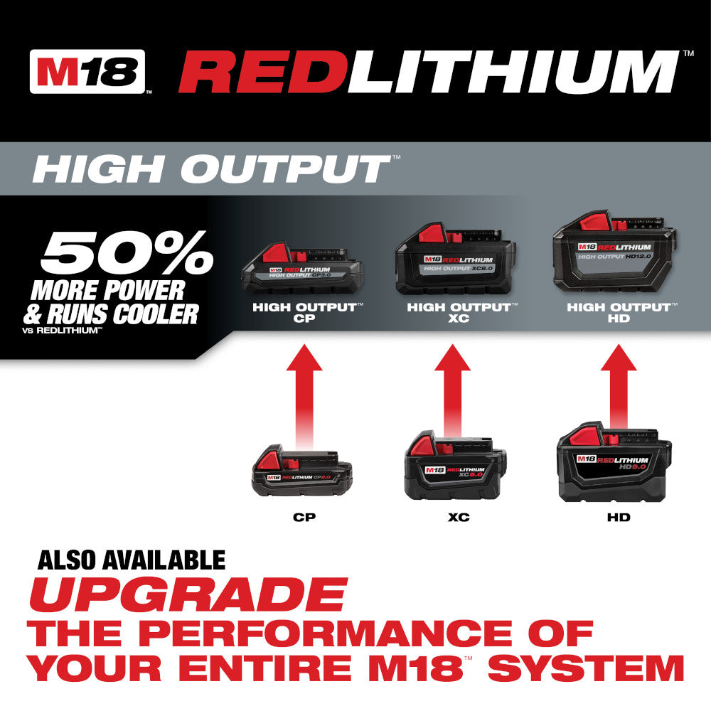 Milwaukee M18 Redlithium XC avec batterie à capacité étendue 5.0 Ah - 2 Packs