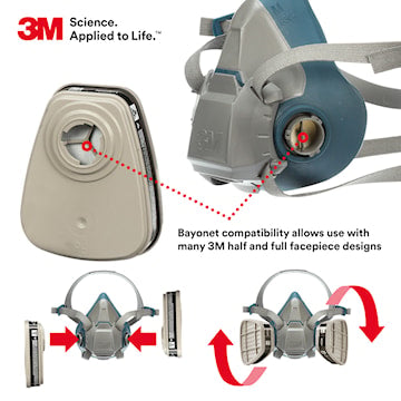 3M Respirator Cartridge for Certain Organic Vapors - 1 pair