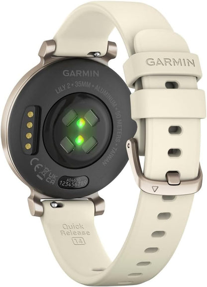 Garmin Lily 2 with Bone Silicone Band - Lunar Gold