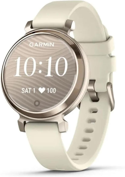 Garmin Lily Smartwatch avec bracelet en silicone Coconut - Cream Gold