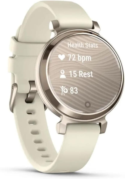 Garmin Lily Smartwatch avec bracelet en silicone Coconut - Cream Gold