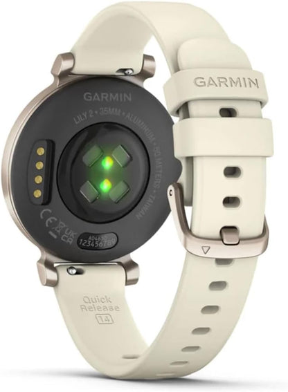 Garmin Lily Smartwatch avec bracelet en silicone Coconut - Cream Gold