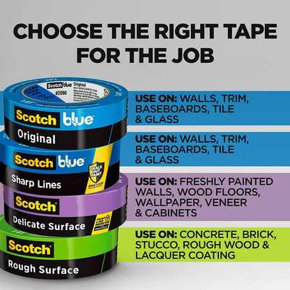 ScotchBlue Ruban de peintre multi-surface 24 mm - 6 rouleaux