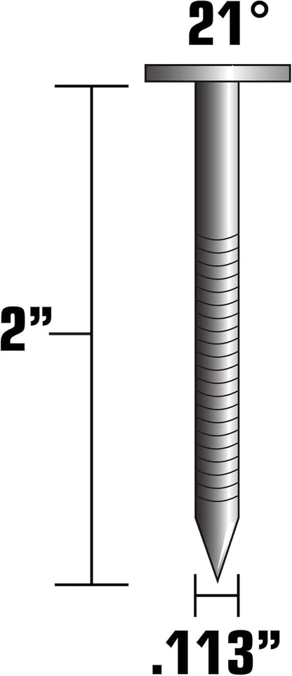 Metabo HPT 2" x .113 Stainless Steel Full Round Head Plastic Strip Framing Nails - 1000 Count