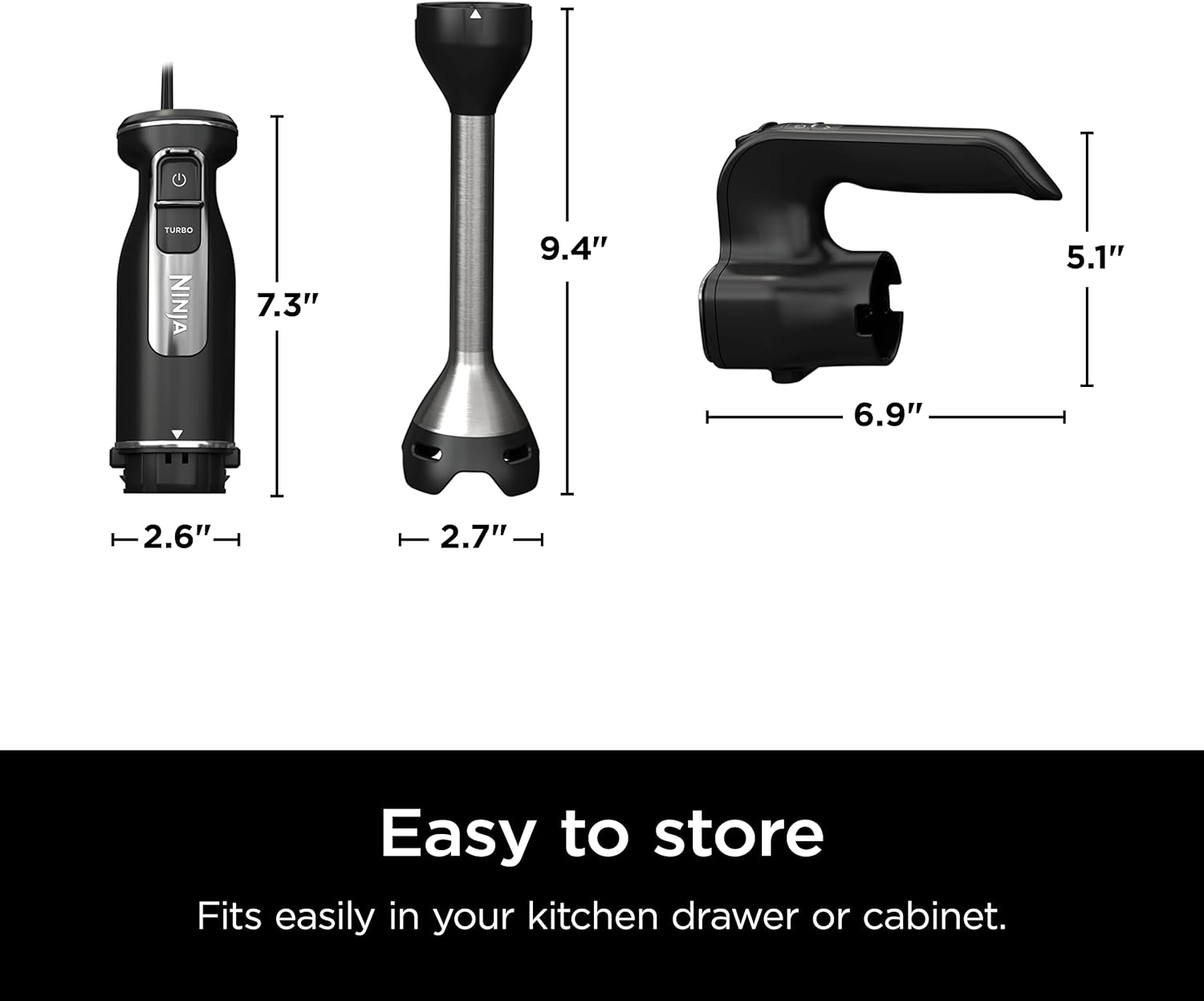 Ninja CI100C Foodi Power Mixer System Combiné mixeur à immersion et mixeur à main