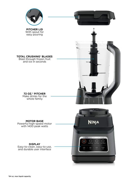 Blender Ninja Professional Plus - Noir et gris