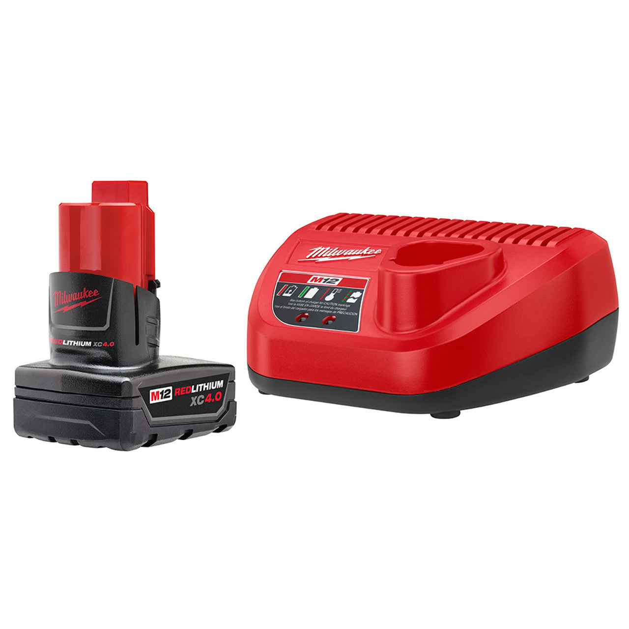 Kit de démarrage Milwaukee M12 12V Lithium-Ion XC 4.0Ah Battery Pack & Charger