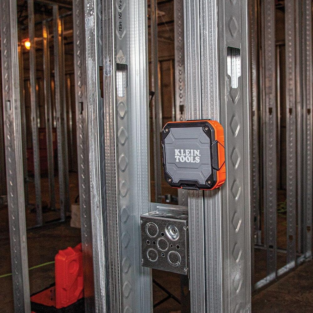 Klein Tools Wireless Portable Audio and Answers Calls Hands Free Bluetooth Speaker  with Magnetic Strap