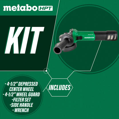 Metabo G12VE2 HPT 4 1/2" 12 Amp avec poignée latérale à 3 positions