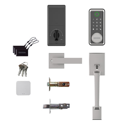 Black & Decker Smart Lock avec poignée d'entrée et passerelle - Argent