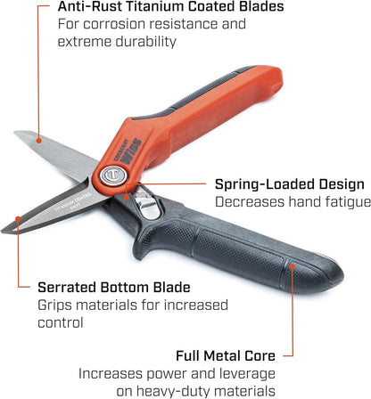 Wiss 7 1/2" Titanium Coated Tradesman Utility Shears