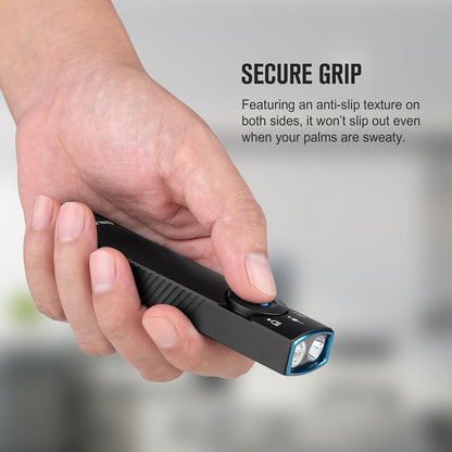 Olight Arkfeld Pro EDC Rechargeable Flashlight 1300 Lumens with Green Beam  - Black Cool White