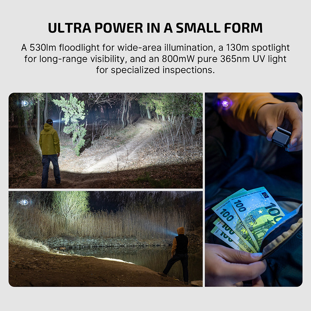 Olight Oclip Ultra EDC Rechargeable Flashlight  530 Lumens - Carry Blue