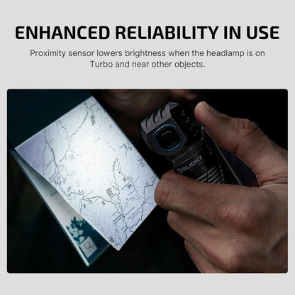 Olight Perun 3 Lampe frontale de camping LED rechargeable 3000 Lumens - Noir