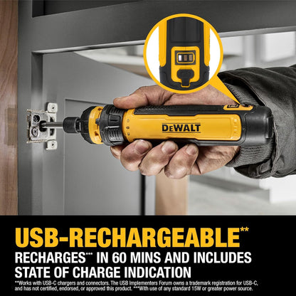 Dewalt Cordless Screwdriver with Flex Drive Control and Screwdriving Bits