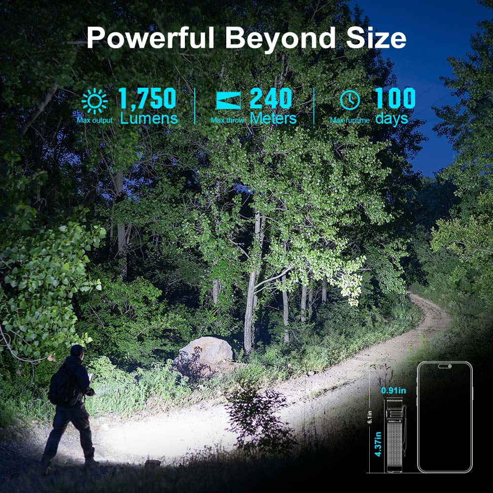 Olight Warrior Mini3 LED Tactical Rechargeable Flashlight 1700 Lumens - Black