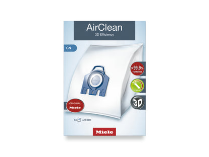 Sac d'aspirateur Miele GN Air Clean 3D avec 4 sacs et 2 filtres