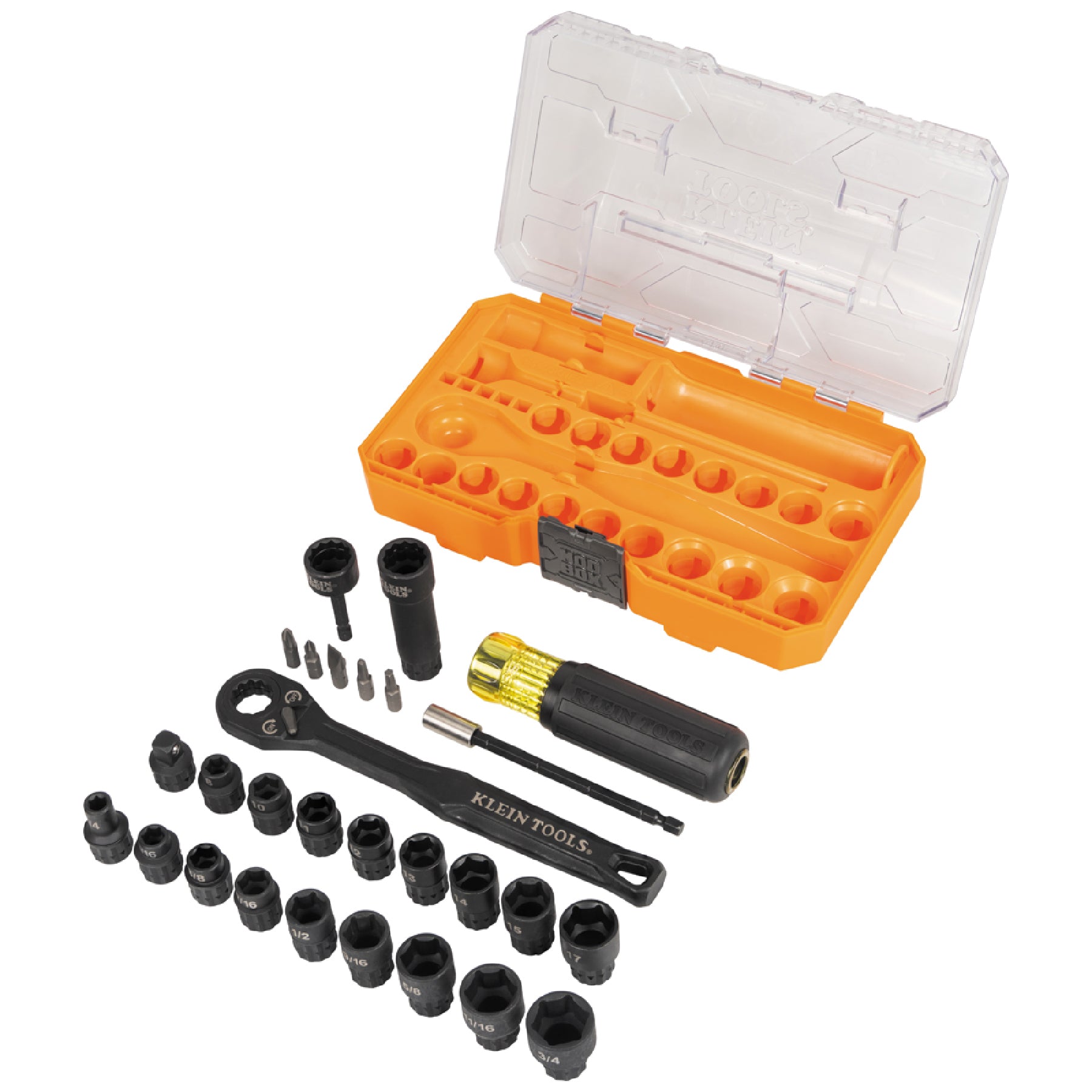 Klein Tools SAE Metric Essential Pass Through Impact Socket Set