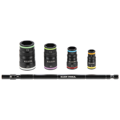 Klein Tools 8"-1 Metric Multi-Bit Socket Set Impact Rated with 4 Flip Sockets & 8 Hex Driver Sizes