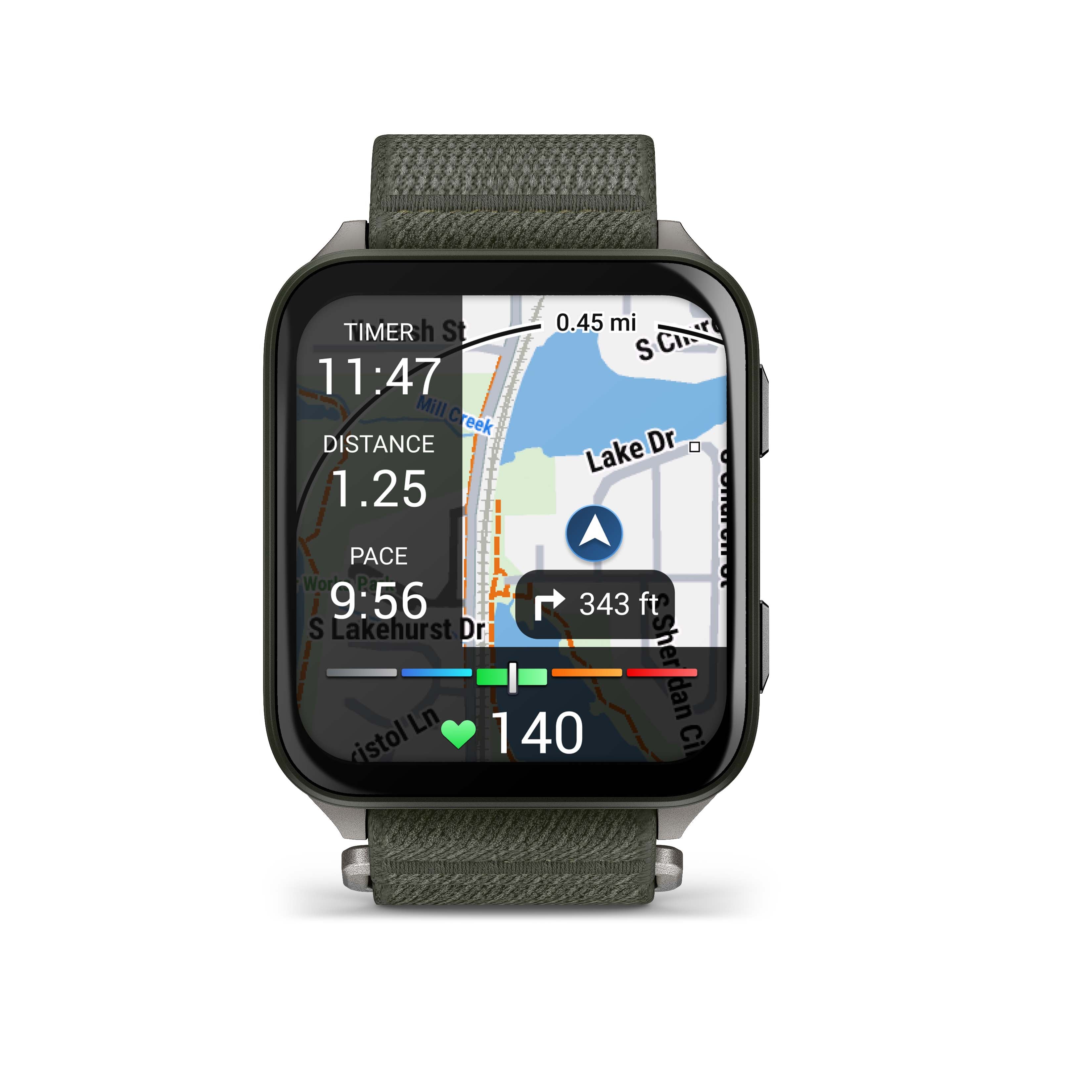 Garmin Venu X1 Moss avec fond en titane et bracelet en nylon ComfortFit Moss