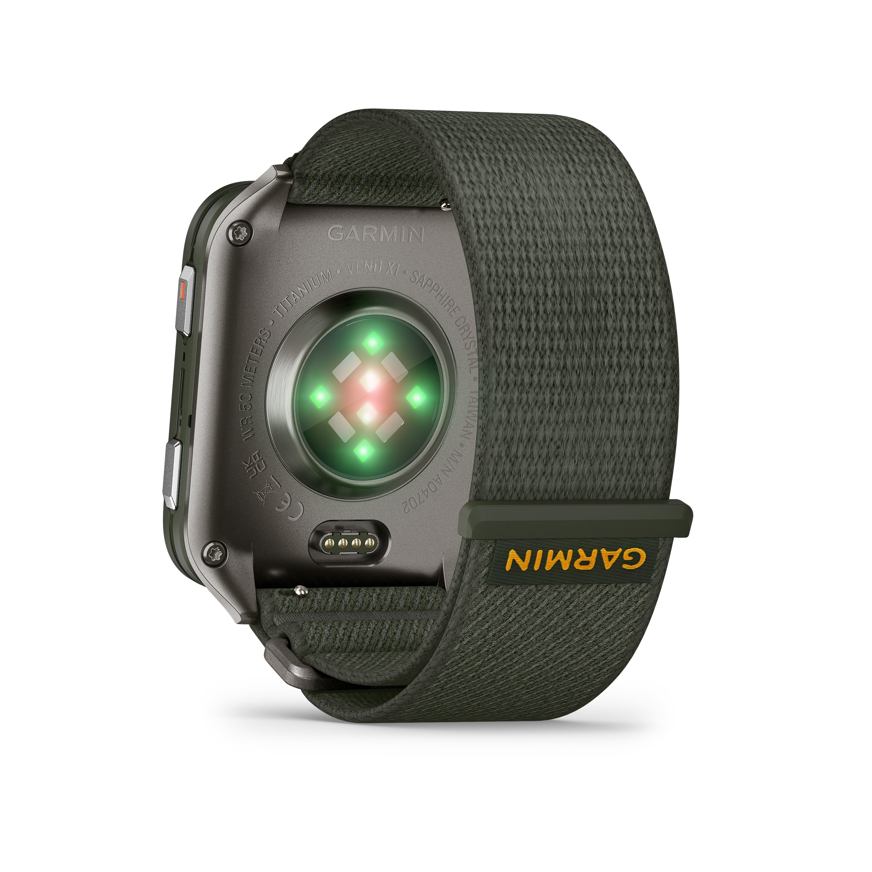 Garmin Venu X1 Moss with Titanium Caseback & Moss ComfortFit Nylon Band