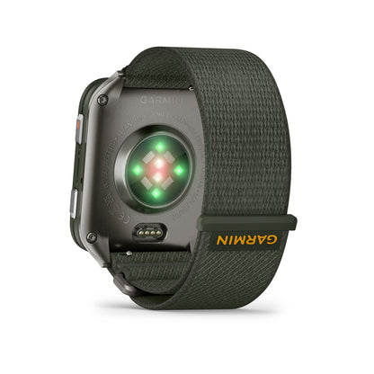 Garmin Venu X1 Moss avec fond en titane et bracelet en nylon ComfortFit Moss