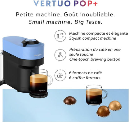 Nespresso Vertuo Pop+ Coffee and Espresso Machine by De'Longhi - Pacific Blue