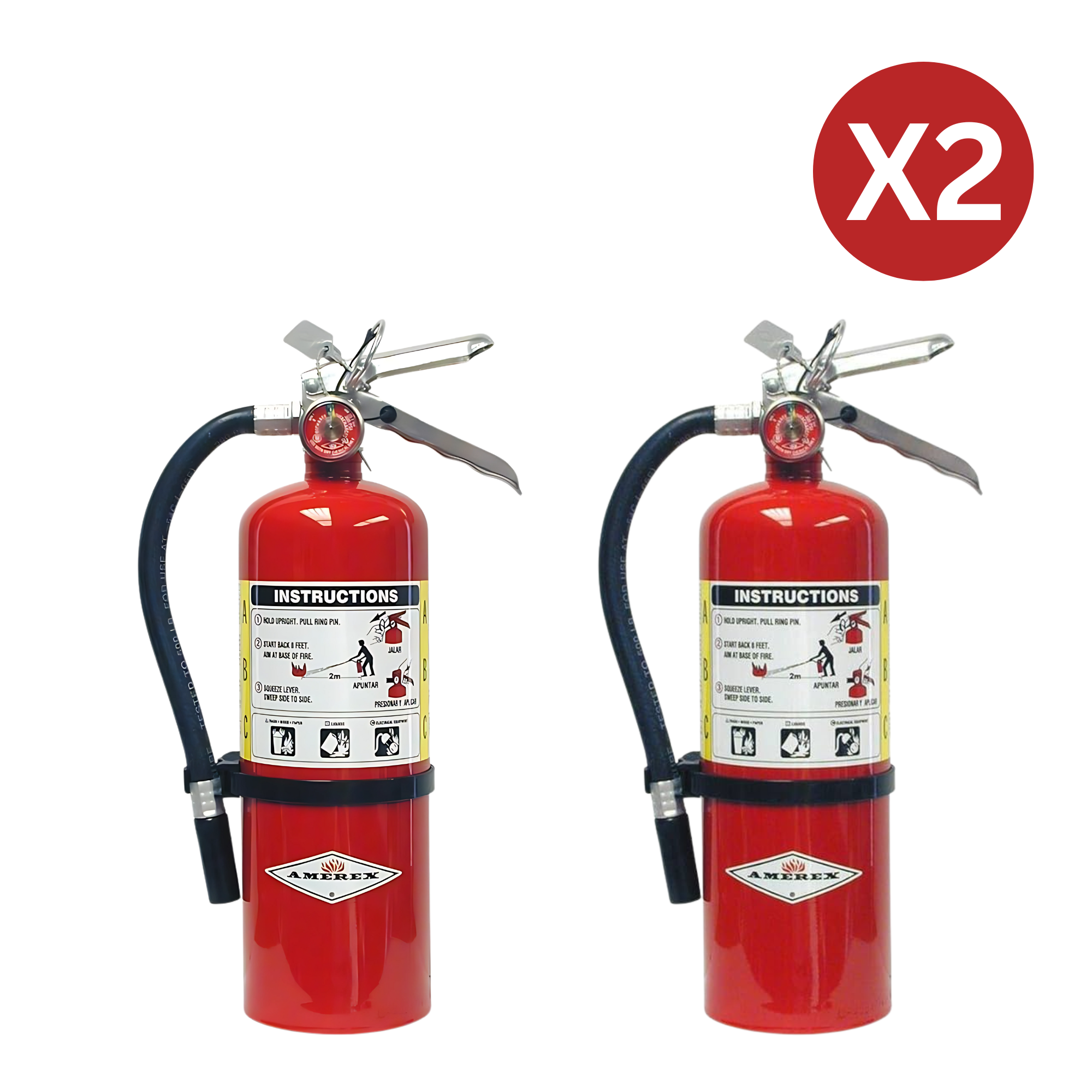 Amerex B402 ABC Extincteur polyvalent, 5 lb - 2 packs
