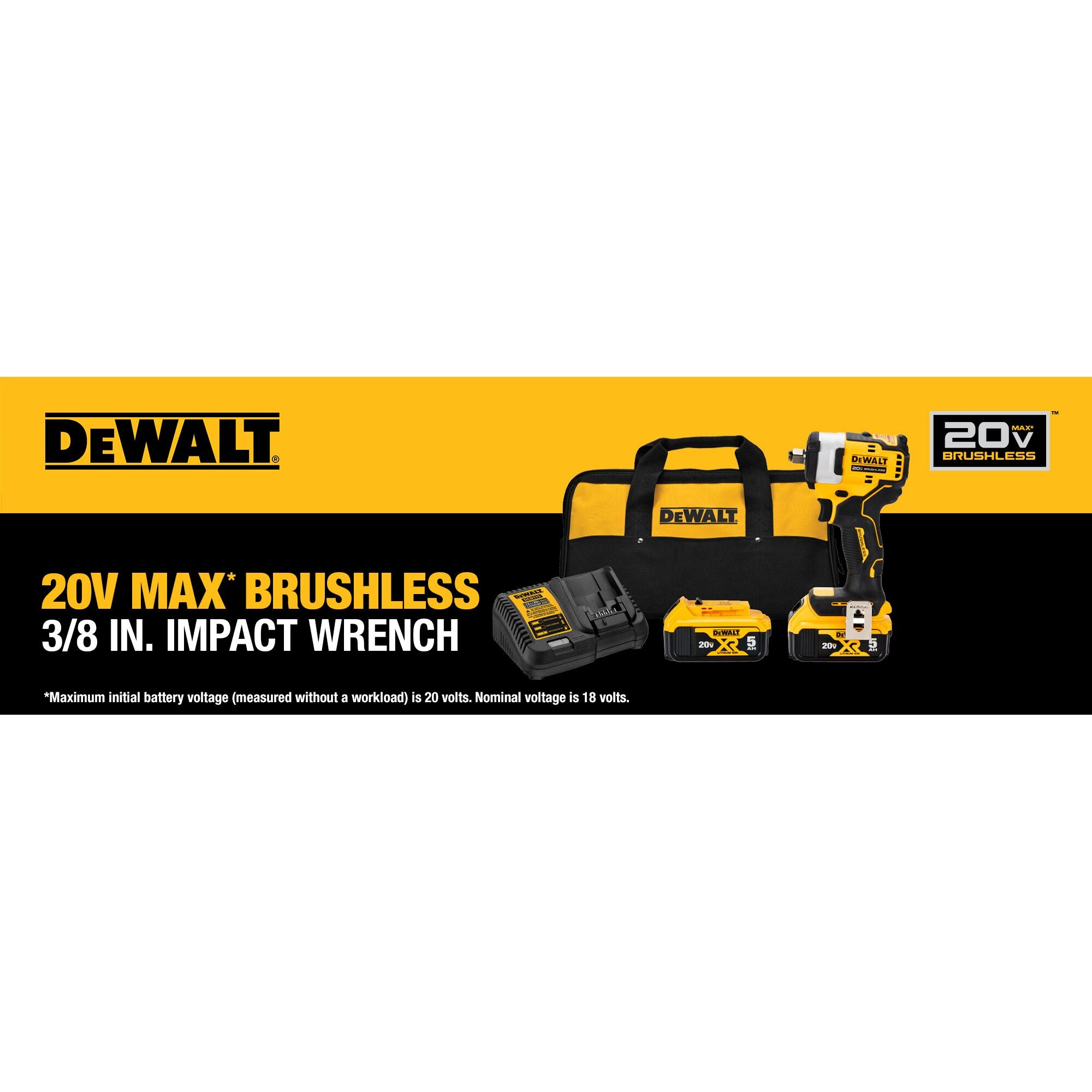 Kit clé à chocs sans fil 3/8" Dewalt 20V Max