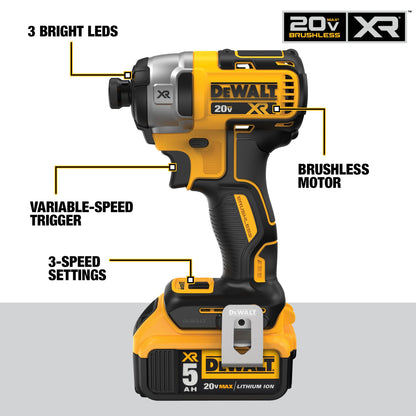 Dewalt 20V MAX Flexvolt Advantage 2 Tool Hammerdrill/Impact W/2 Batteries (5.0AH)
