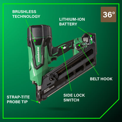 Metabo HPT 36V MultiVolt Cordless Metal Connector Nailer Kit