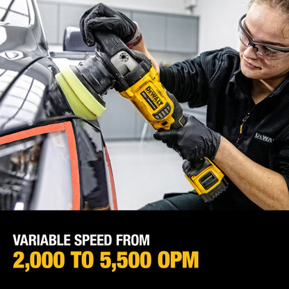 Dewalt 20V MAX XR 5" Variable Speed Random orbit Polisher Kit  w/ 2 Batteries And Bag