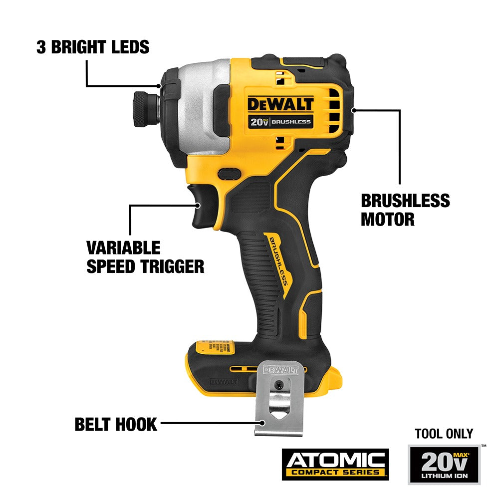 Dewalt 20V Max Brushless Compact Impact Driver