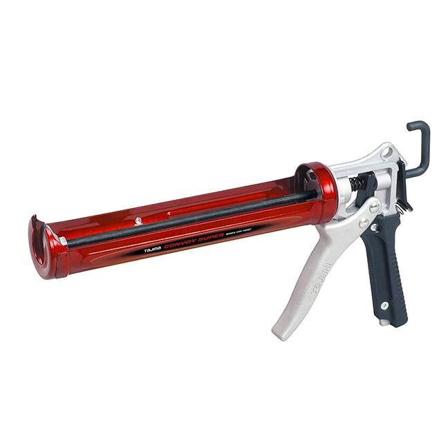 Tajima Convoy Super Rotary Caulking Gun with Automatic Flow Stop, Extra Long Body 26.7 cm and 0.35 L Capacity