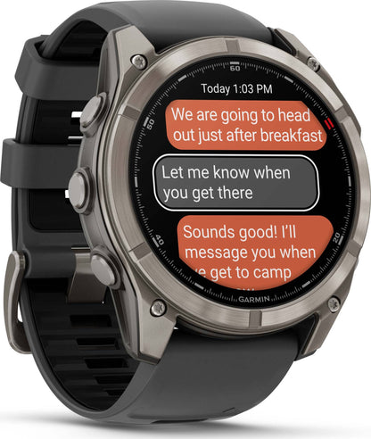 Garmin Fēnix 8 Pro 51 mm Amoled Sapphire Titanium with Graphite/Black Silicone Band