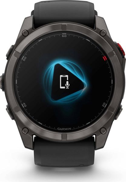 Garmin Fēnix 8 Pro 51 mm Amoled Sapphire Titanium avec bracelet en silicone Black/Pebble Gray