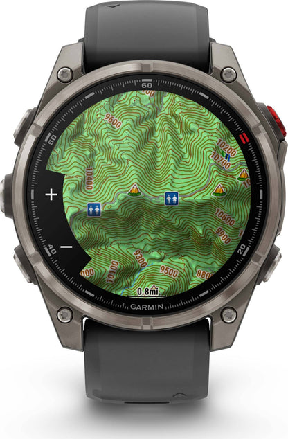 Garmin Fēnix 8 Pro 47 mm Amoled Sapphire Titanium with Graphite/Black Silicone Band